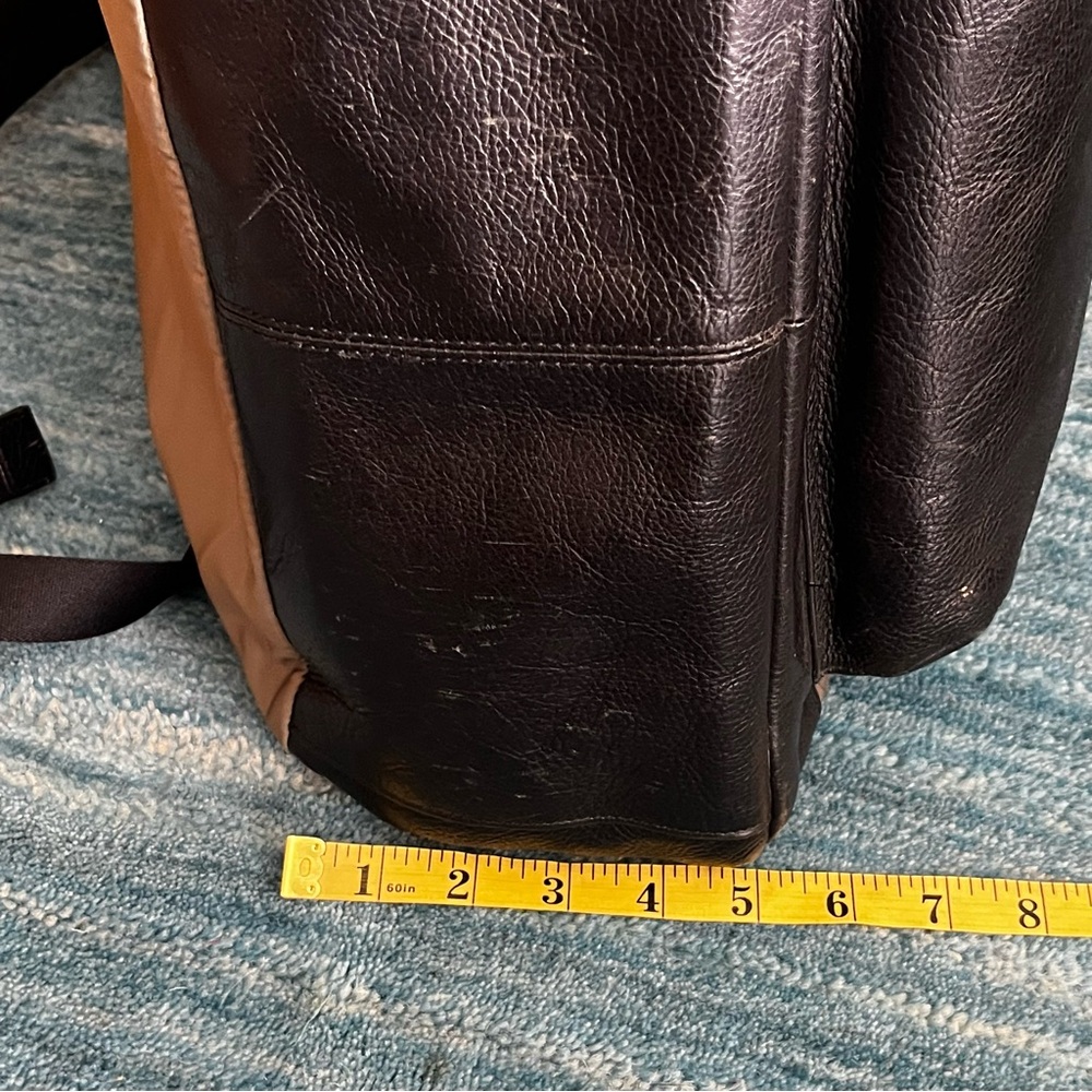 Coach Campus Backpack F71674 Leather & Nylon Tan/Green and Black - Picture 5 of 11